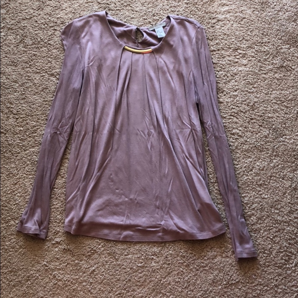 Purple blouse with gold neck